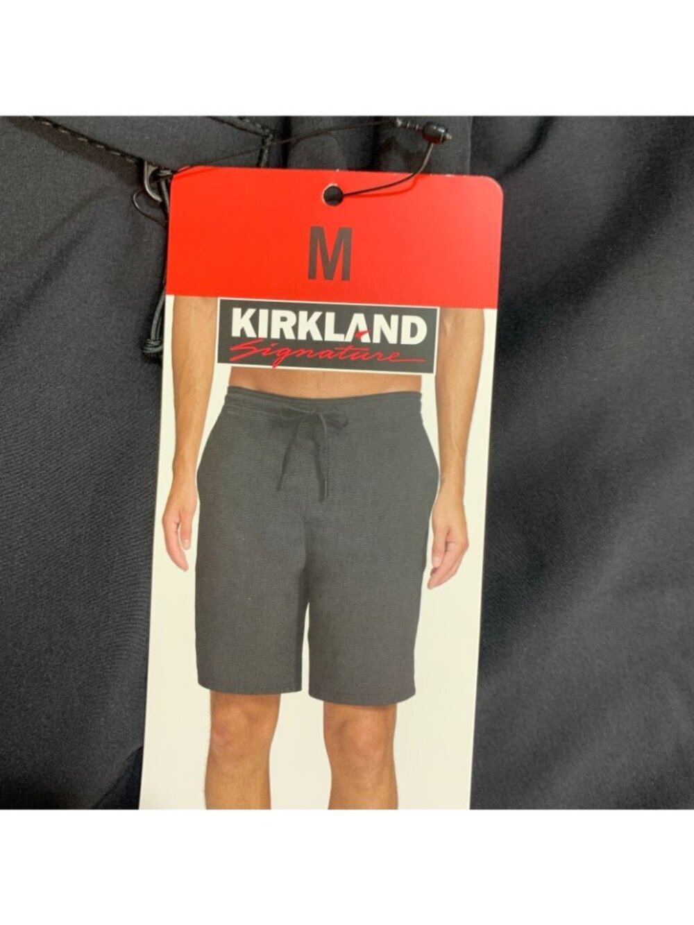 NWT Kirkland Signature Men's M Black Swim Shorts With Stretch Fabric Comfort - Picture 10 of 11